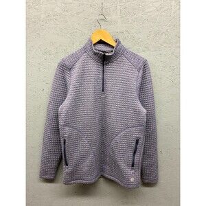 Solaris Women’s Pullover Sweater Small Gray Quarter Zip‎ Fleece Textured Knit